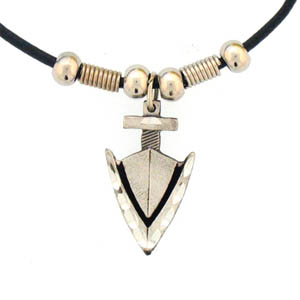 Leather Cord Necklace - Arrowhead